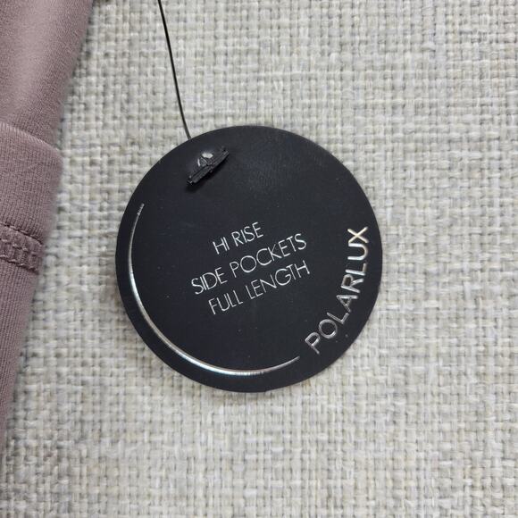 Yogalicious Lux Womens Leggings Sz XS Mocha Hi Rise Side Pockets Full Length NEW - Picture 6 of 13